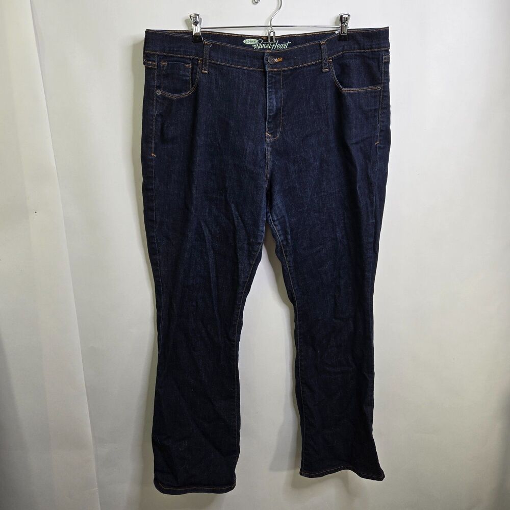 Old Navy Sweetheart Bootcut Jeans Womens 18 Short Dark Blue Stretch 20x27.5 Plus